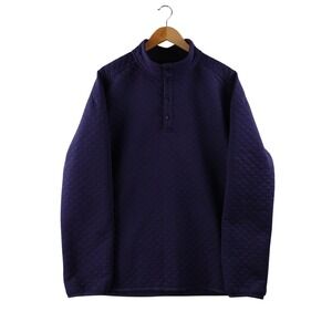 Rhone Men's XXL Quilted Pullover The Weekender Dark Blue Snap Neck Sweatshirt